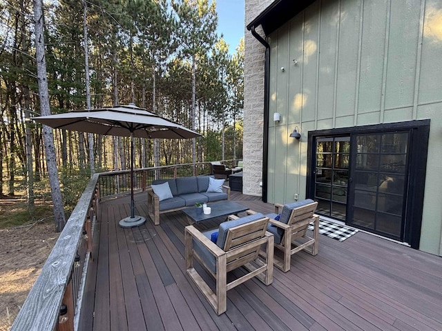 W5430 Southview Dr, Necedah, WI 54646 - wooden deck with outdoor lounge area