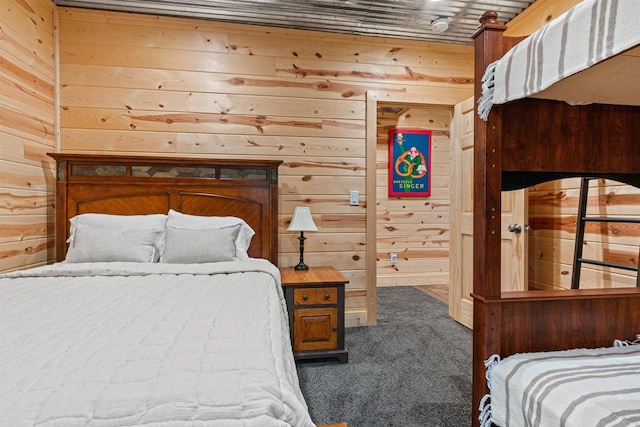W5430 Southview Dr, Necedah, WI 54646 - bedroom featuring wooden walls and carpet