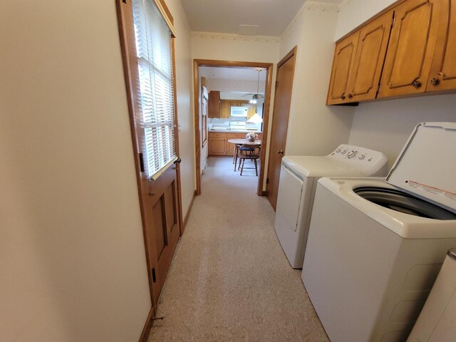 302 Riverview Ct, Portage, WI 53901 - laundry room with cabinet space and washer and dryer