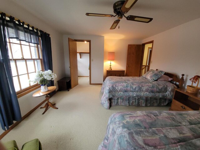 302 Riverview Ct, Portage, WI 53901 - bedroom featuring carpet floors and ceiling fan