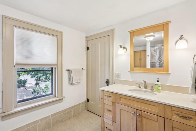 308 Forest St, Mount Horeb, WI 53572 - full bathroom with vanity and tile patterned flooring
