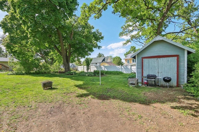 308 Forest St, Mount Horeb, WI 53572 - view of yard with a fire pit