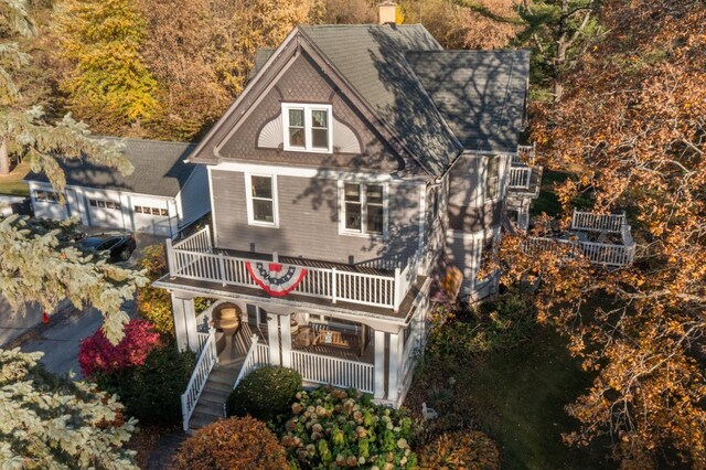 3720 County Highway Nn, West Bend, WI 53095 - back of house featuring a chimney and stairway