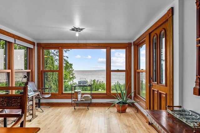 2346 Hickory Ln, Oshkosh, WI 54901 - sunroom featuring wood-type flooring