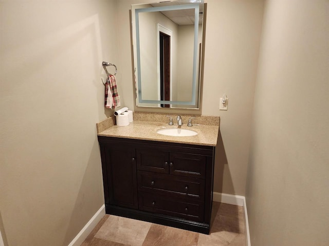1579 Foxfire Ct, Waupaca, WI 54981 - bathroom featuring baseboards and vanity