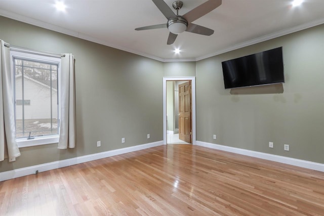 1579 Foxfire Ct, Waupaca, WI 54981 - empty room with light wood finished floors, baseboards, and a ceiling fan