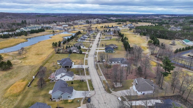1579 Foxfire Ct, Waupaca, WI 54981 - birds eye view of property featuring a water view and a residential view