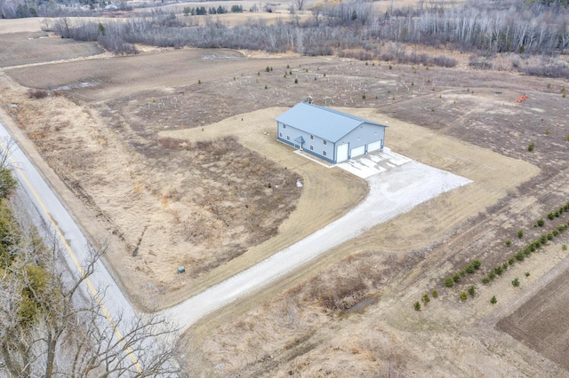 aerial view featuring a rural view