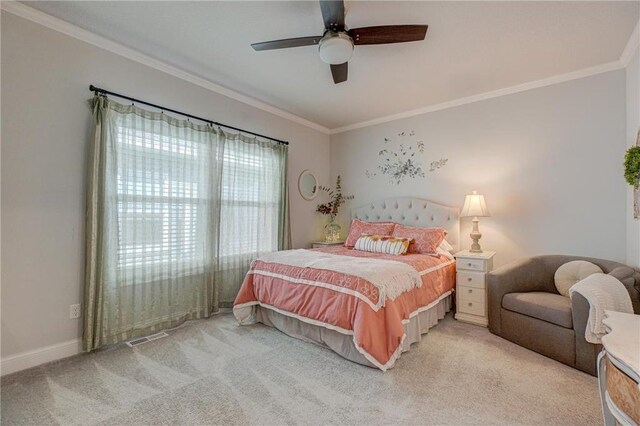 102 Linden Ave, Hudson, WI 54016 - bedroom with visible vents, crown molding, and light colored carpet