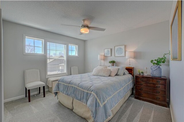 102 Linden Ave, Hudson, WI 54016 - bedroom featuring a ceiling fan, carpet floors, baseboards, and a textured ceiling