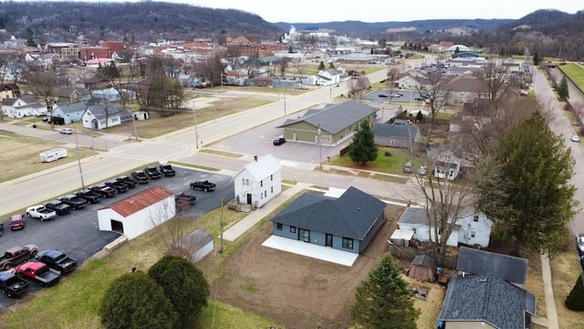 aerial view with a residential view and a mountain view