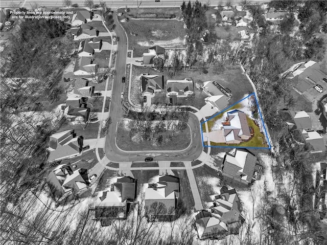 820 Rusty Ct, Altoona, WI 54720 - aerial perspective of suburban area with property parcel outlined