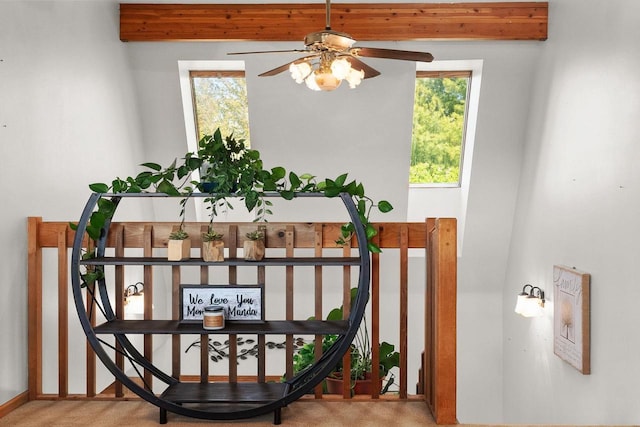 1690 Kestrel Ln, Blue Mounds, WI 53517 - detailed view of carpet flooring and ceiling fan