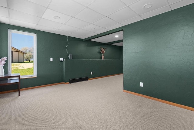 1690 Kestrel Ln, Blue Mounds, WI 53517 - empty room with carpet, a drop ceiling, and baseboards