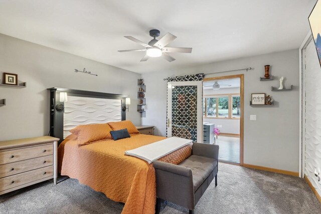119 Vilas Hibbard Pkwy, Lodi, WI 53555 - carpeted bedroom with baseboards and ceiling fan