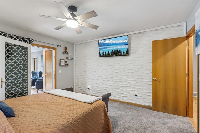 119 Vilas Hibbard Pkwy, Lodi, WI 53555 - bedroom with a ceiling fan and carpet floors