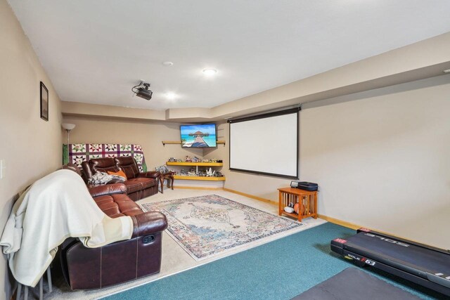 119 Vilas Hibbard Pkwy, Lodi, WI 53555 - carpeted cinema featuring baseboards