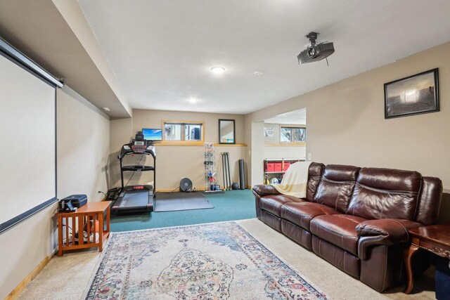 119 Vilas Hibbard Pkwy, Lodi, WI 53555 - living area with carpet flooring, baseboards, and a wealth of natural light