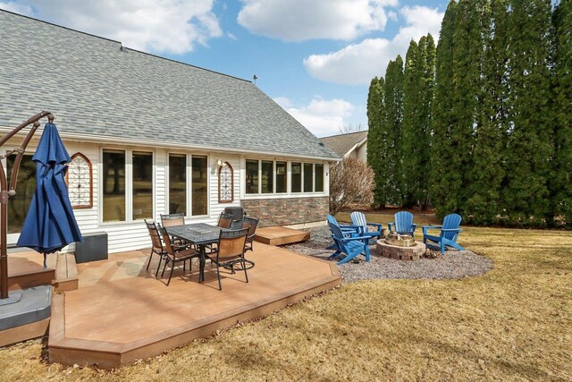 119 Vilas Hibbard Pkwy, Lodi, WI 53555 - view of patio with a fire pit and a deck