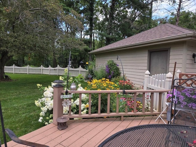 2215 N Shore Dr, Delavan, WI 53115 - deck with a lawn and fence