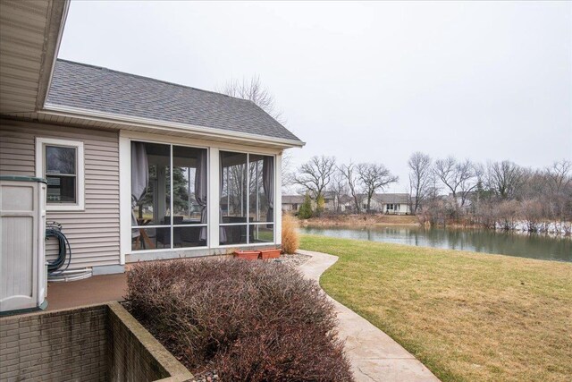 3265 Casey Trl, Oshkosh, WI 54904 - view of yard featuring a water view and a sunroom