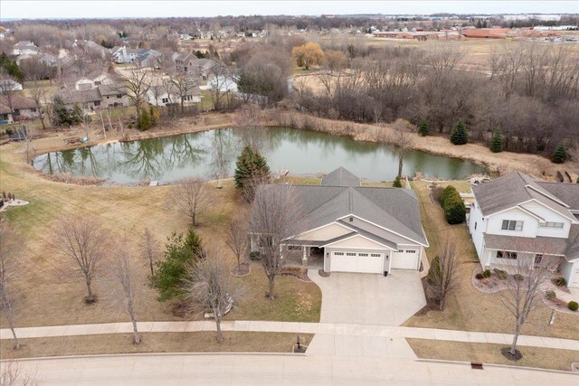 3265 Casey Trl, Oshkosh, WI 54904 - drone / aerial view featuring a water view and a residential view