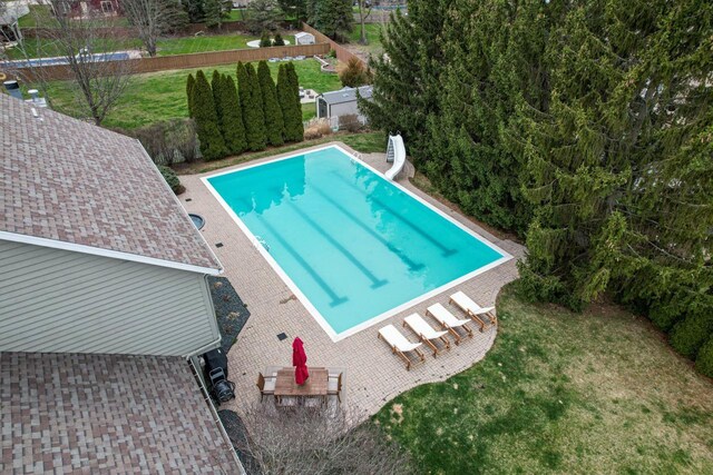 4824 Hampton Ct, Mount Pleasant, WI 53403 - view of pool featuring a water slide and a lawn
