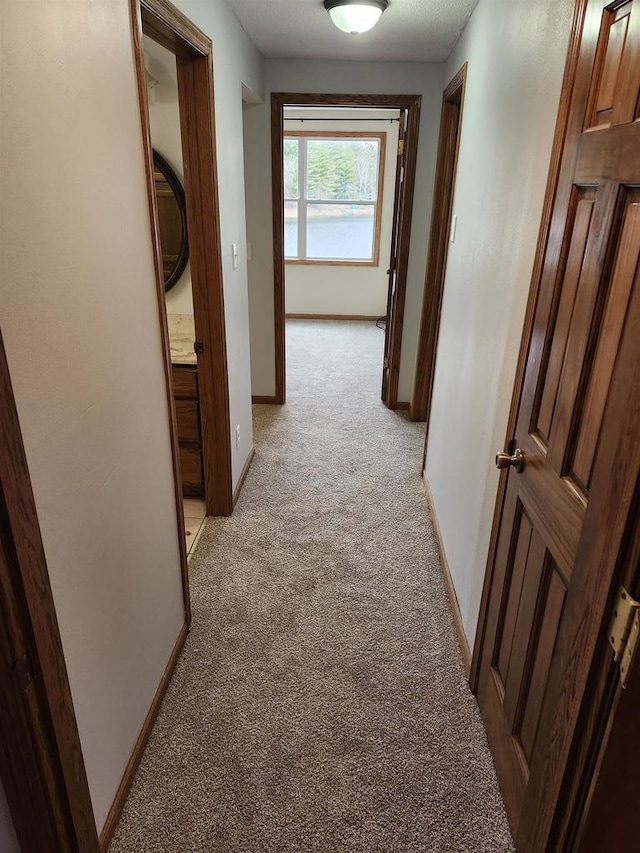 N9148 Sandy Lake Rd, Neshkoro, WI 54960 - hallway featuring baseboards and light colored carpet
