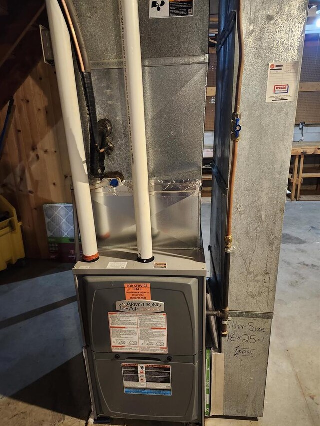 N9148 Sandy Lake Rd, Neshkoro, WI 54960 - utility room with heating unit