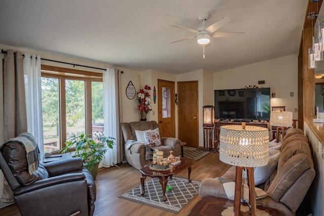 N9656 19th Ave, Necedah, WI 54646 - living area with wood finished floors and ceiling fan