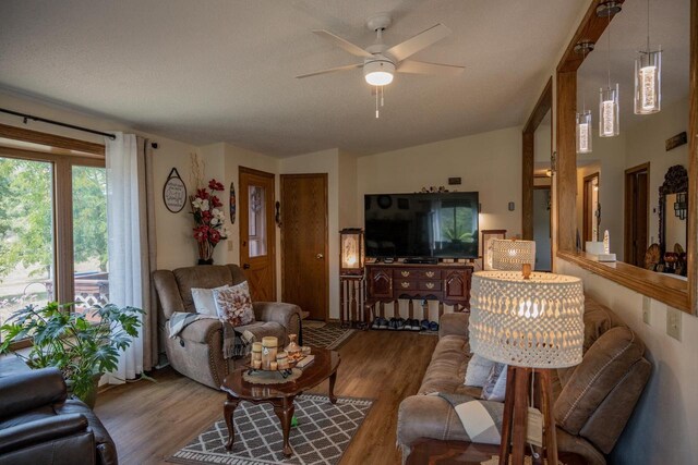 N9656 19th Ave, Necedah, WI 54646 - living area with wood finished floors and ceiling fan