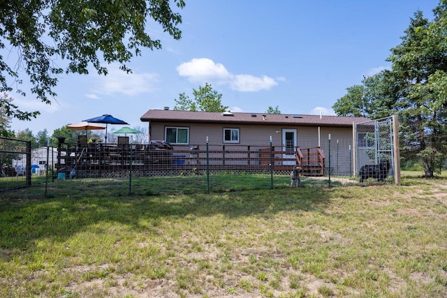 N9656 19th Ave, Necedah, WI 54646 - rear view of property with fence and a yard