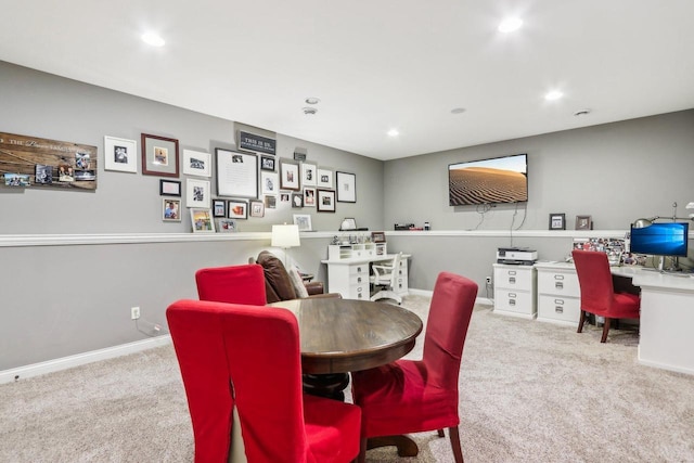 S51W29202 Ridgefield Rd, Waukesha, WI 53189 - dining space with recessed lighting, carpet flooring, and baseboards