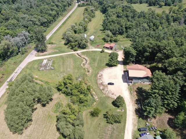 26350 Drake Ln, Cazenovia, WI 53924 - bird's eye view with a view of trees and a rural view