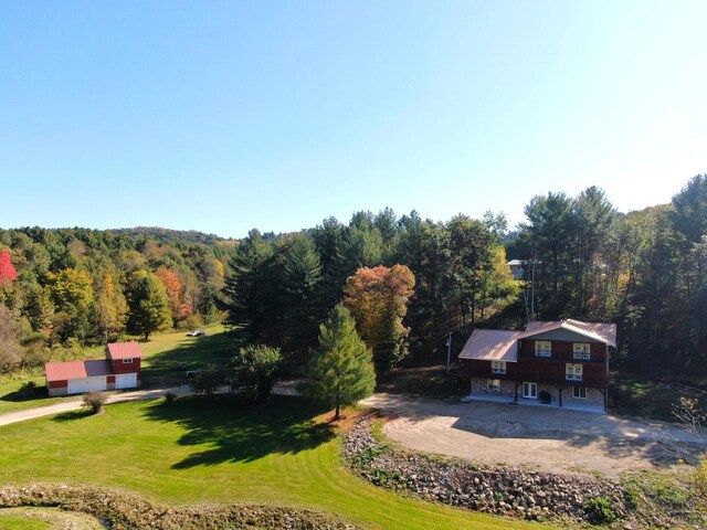 26350 Drake Ln, Cazenovia, WI 53924 - aerial view featuring a forest view