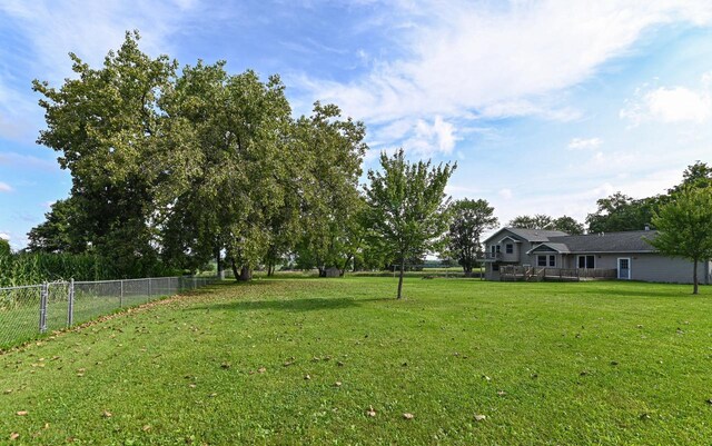 2855 N Shore Dr, Delavan, WI 53115 - view of yard with a wooden deck and fence