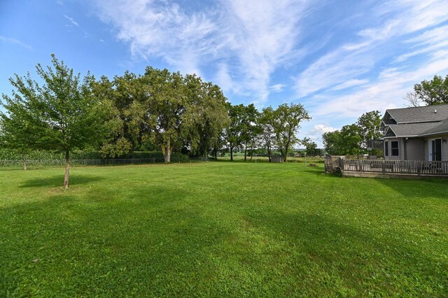 2855 N Shore Dr, Delavan, WI 53115 - view of yard with fence and a wooden deck