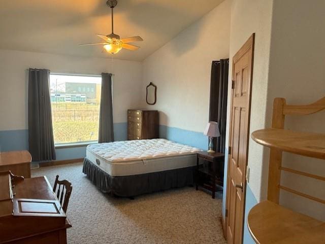 2026 Stonehaven Dr, Sun Prairie, WI 53590 - bedroom with ceiling fan, vaulted ceiling, and light colored carpet