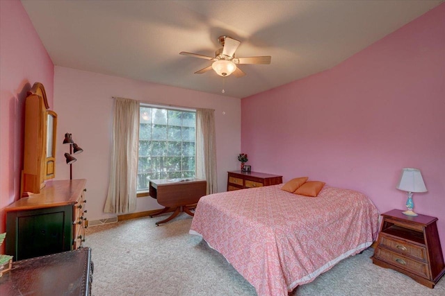 2026 Stonehaven Dr, Sun Prairie, WI 53590 - bedroom with carpet, visible vents, ceiling fan, and baseboards