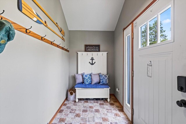 W1335 N Blue Spring Lake Dr, Palmyra, WI 53156 - mudroom featuring stone finish floor and baseboards