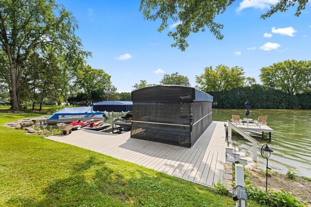 W1335 N Blue Spring Lake Dr, Palmyra, WI 53156 - view of dock with a yard