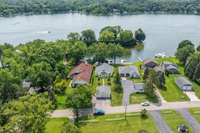W1335 N Blue Spring Lake Dr, Palmyra, WI 53156 - birds eye view of property featuring a residential view and a water view