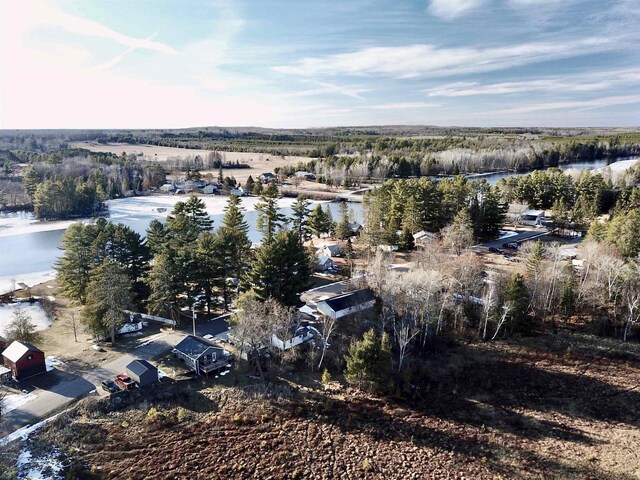 N10444 N Horseshoe Rd, Tomahawk, WI 54487 - birds eye view of property with a water view and a view of trees