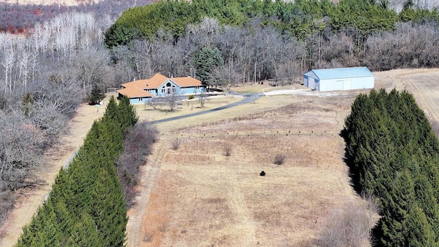 W590 Kearney Rd, Burlington, WI 53105 - birds eye view of property with a forest view