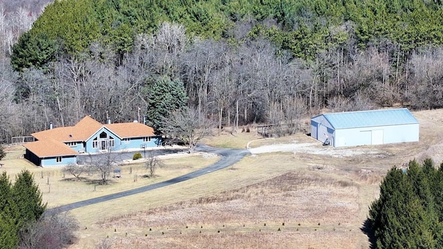 W590 Kearney Rd, Burlington, WI 53105 - aerial view featuring a wooded view