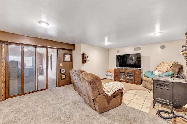 3237 Mill Rd, Greenleaf, WI 54126 - carpeted living area with tile patterned flooring