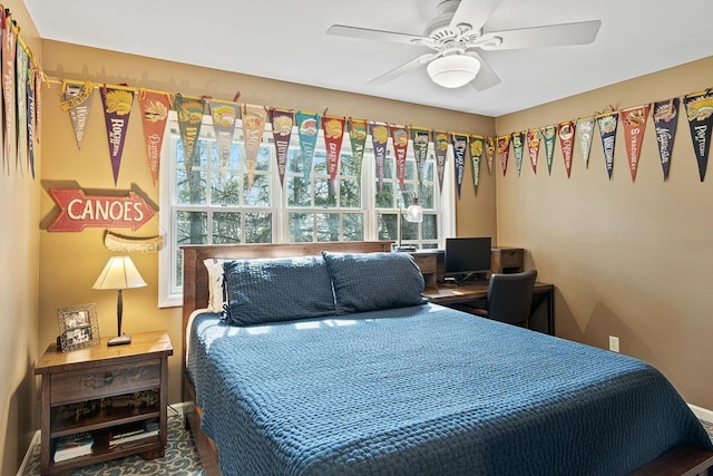 549 Illinois Ave, Green Lake, WI 54941 - bedroom with ceiling fan