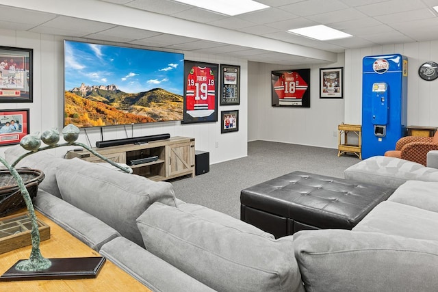 549 Illinois Ave, Green Lake, WI 54941 - home theater room featuring a drop ceiling and carpet floors