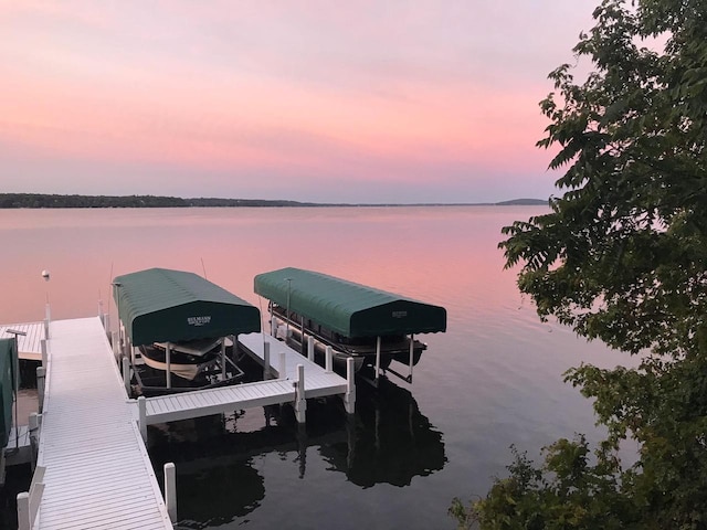 549 Illinois Ave, Green Lake, WI 54941 - dock area with boat lift and a water view