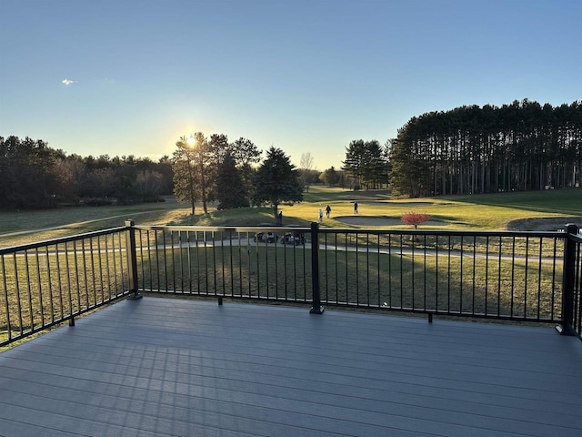 N1647 21st Ave, Wautoma, WI 54982 - wooden deck featuring a yard and view of golf course